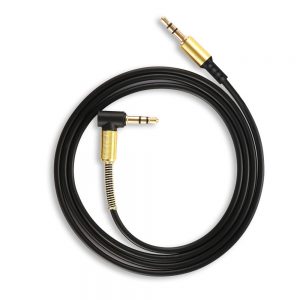 Copper 90 Degree 3.5mm Male AUX Car Video Audio Cable