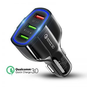 QC3.0 Portable 3 usb ports fast charging car charger