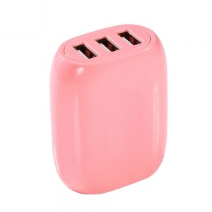 Free Sample Electronic 3 Ports Macaroon Fast Phone Charger Wall Travel QC 3.0 USB Charger