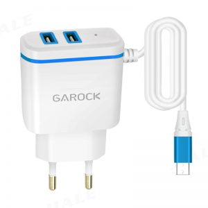 Dual USB Port With Cable Mobile Power Adapter Travel Wall Charger