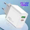 multi pd usb-c fast dual uk plug adapter micro quick charge 3.0 travel usb wall charger