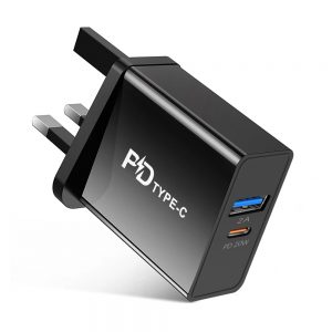 UK Plug PD Wall Charger 20 W USB A+C