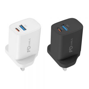 UK Pin PD Wall Charger 20 W USB A+C