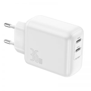 36W GaN Wall Charger 2 USB C PD Charger