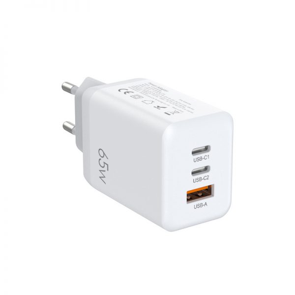 65W GaN Wall Charger 2C1A Laptop Adapter