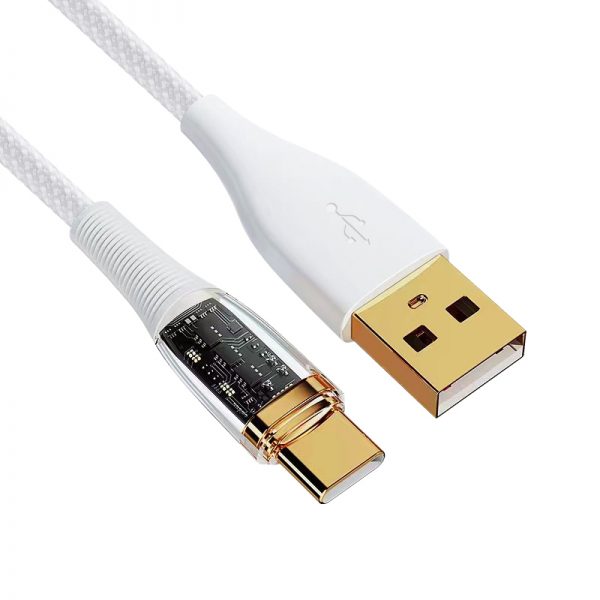 Transparent 60W fast charging data cable USB C