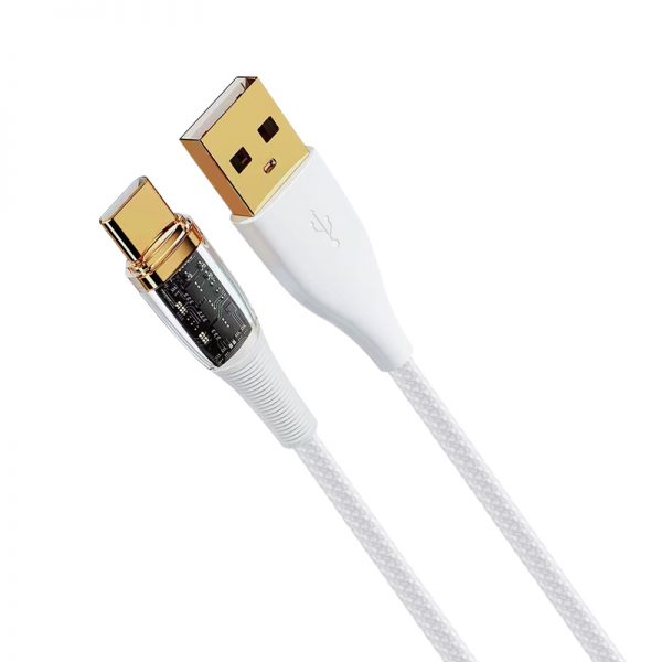 Transparent 60W fast charging data cable USB C