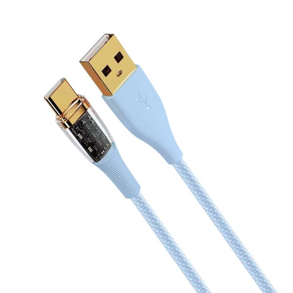 Transparent 60W fast charging data cable USB C