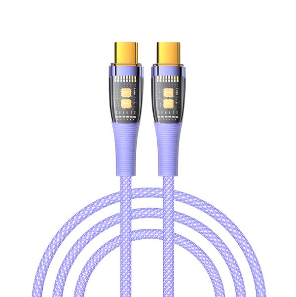 Transparent 60W fast charging data cable USB C