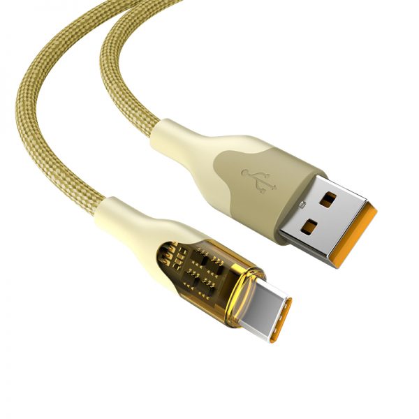 Transparent 60W USB to Type C fast charging data cable