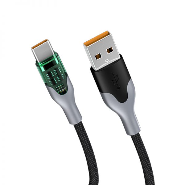 Transparent 60W USB to Type C fast charging data cable