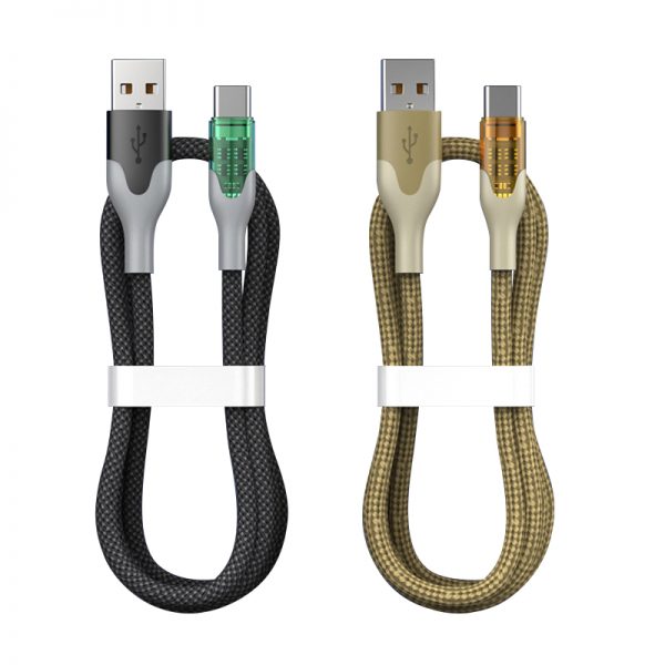 Transparent 60W USB to Type C fast charging data cable