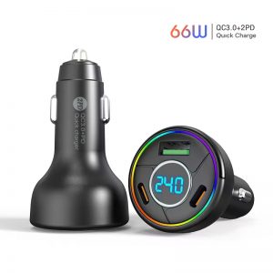 96 Watt PD Car Charger LED digital display 2C1A